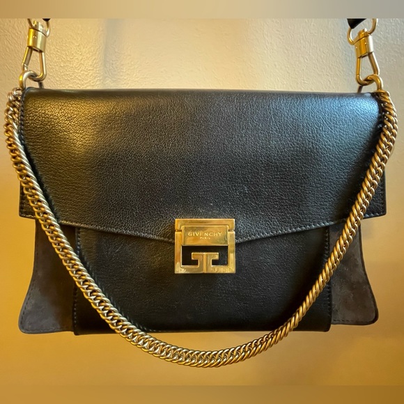 Goatskin Suede Shoulder Bag Black - Picture 5 of 10